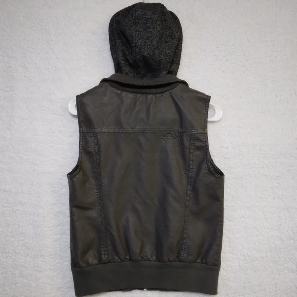 Vanity Women's Faux Leather Hooded Vest, size Large - Picture 3 of 9